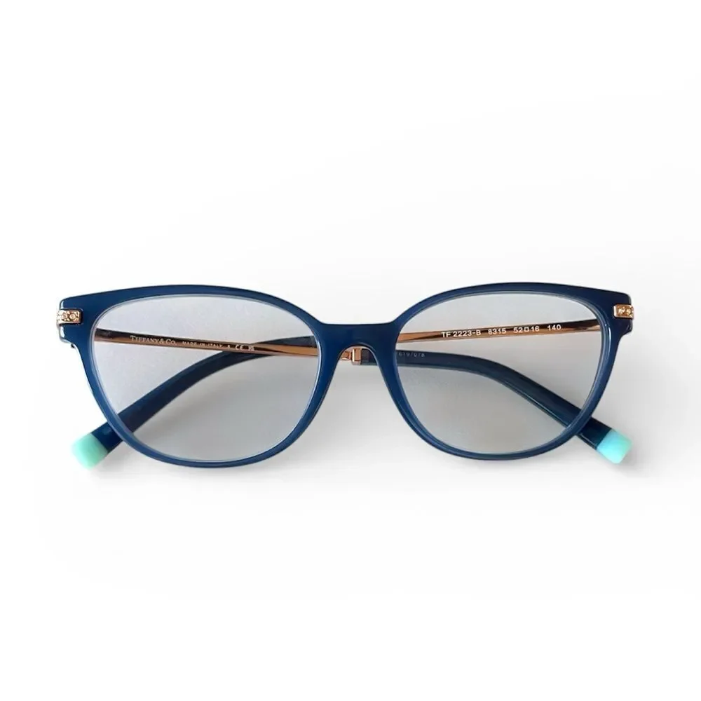 Tiffany & Co. TF2223-B Blue Opal Swarovski Cat Eye Eyeglass Frames